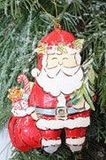 3.75x5.25" Metal Santa Ornament