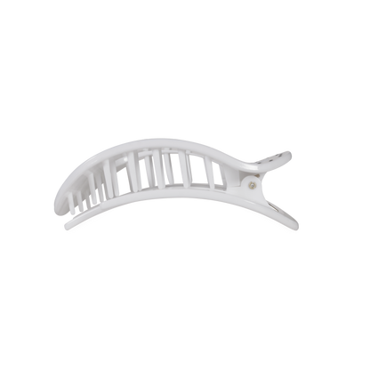 White Polka Dot Party Medium Flat Round Hair Clip