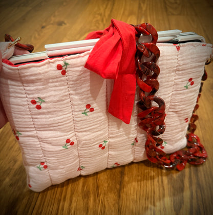 Quilted Bible Cover/Bag w/ Acrylic Chain
