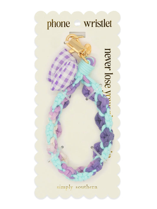 Phone Wristlet-Purple Bow