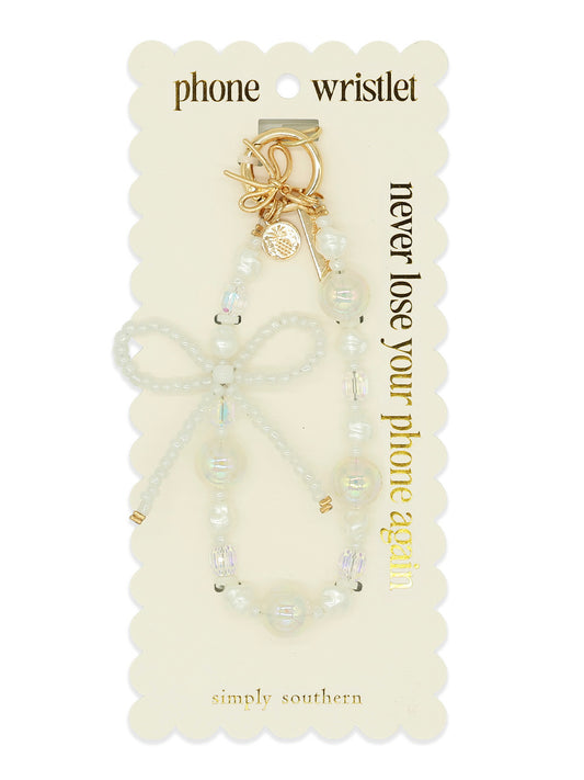 Phone Wristlet-Pearl Bow