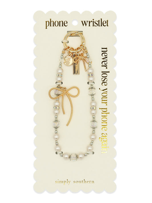 Phone Wristlet-Clear Pearl