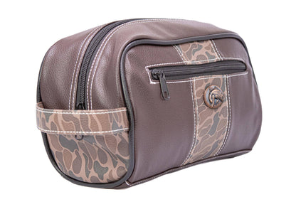 Bass Brown Pebble Old School Camo Men's Toiletry Dopp Bag.