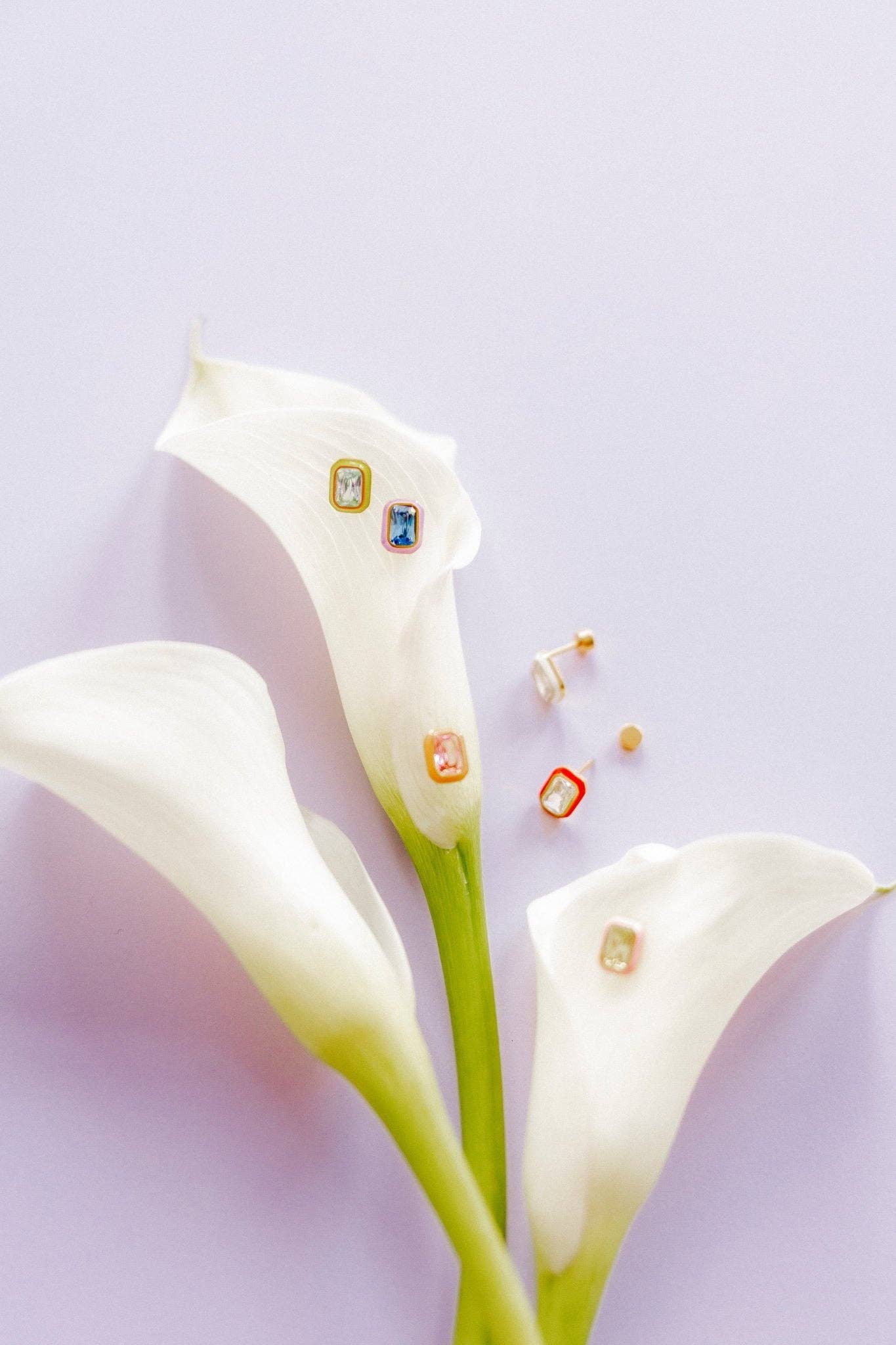 Screwback Stud Earrings - Whitney Violet Bloom