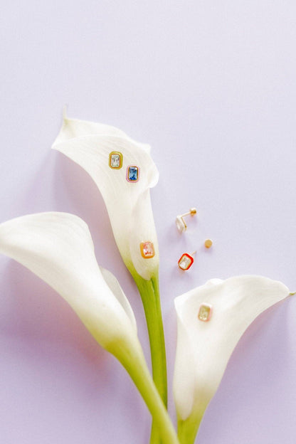 Screwback Stud Earrings - Whitney Violet Bloom