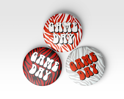 Red Zebra Game Day Button