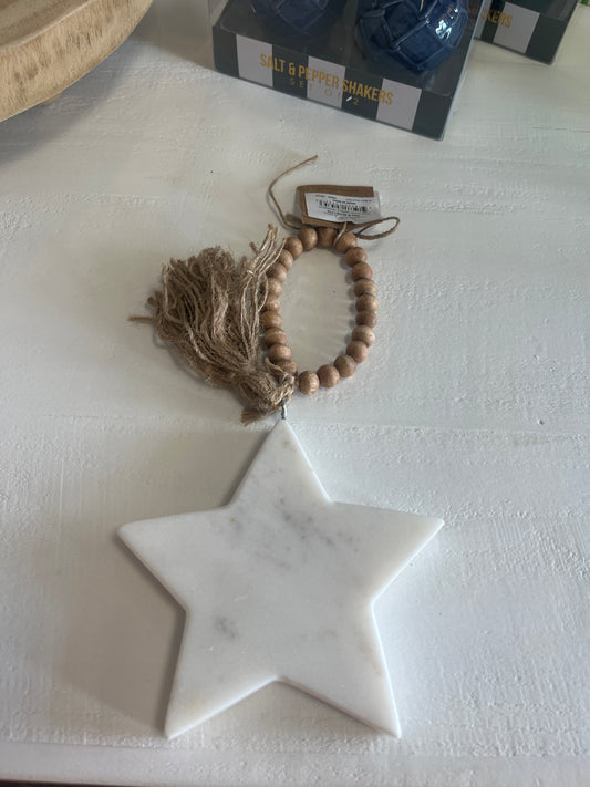 Star Wood Marble Ornament