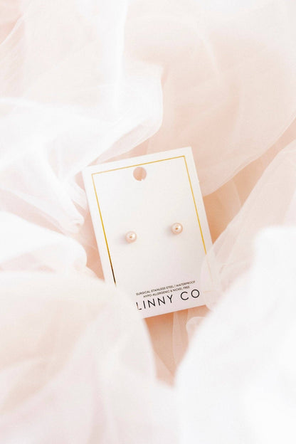 Screwback Stud Earrings - Payton Pearl Pink 5mm