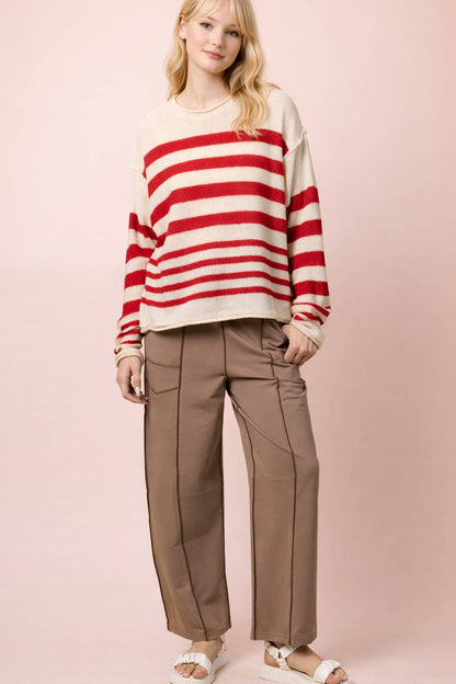 Stitch Detail Casual Knit Pants
