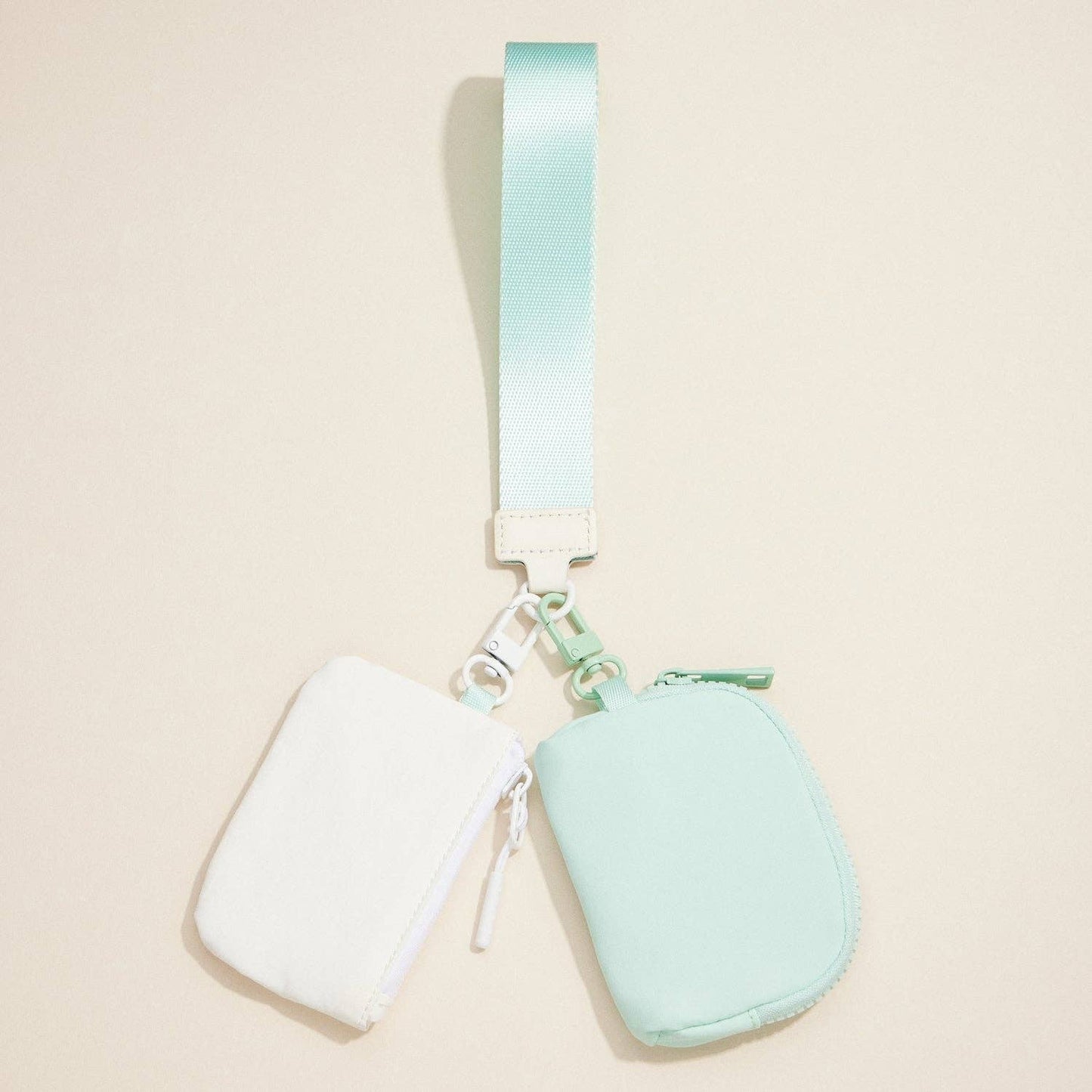 Dual Color Coin Purse Key Chain Wristlet
