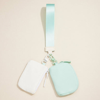 Dual Color Coin Purse Key Chain Wristlet