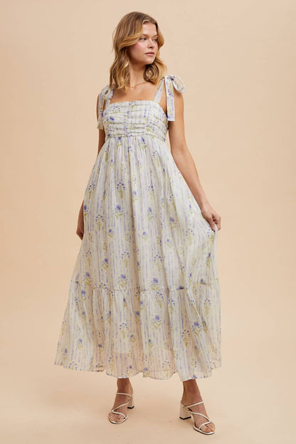 FLORAL SLEEVELESS MAXI DRESS