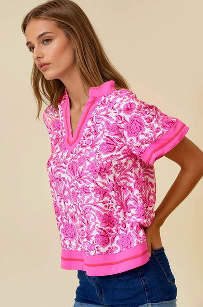 FLORAL PRINTED RUFFLE TIERED TOP
