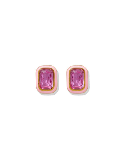 Screwback Stud Earrings - Whitney Bubblegum Pink