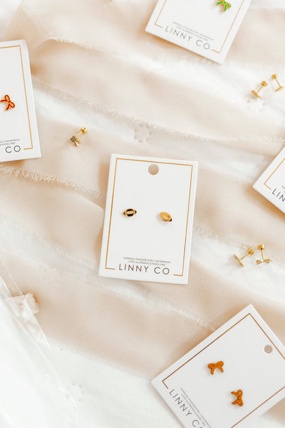 Screwback Stud Earrings - Football