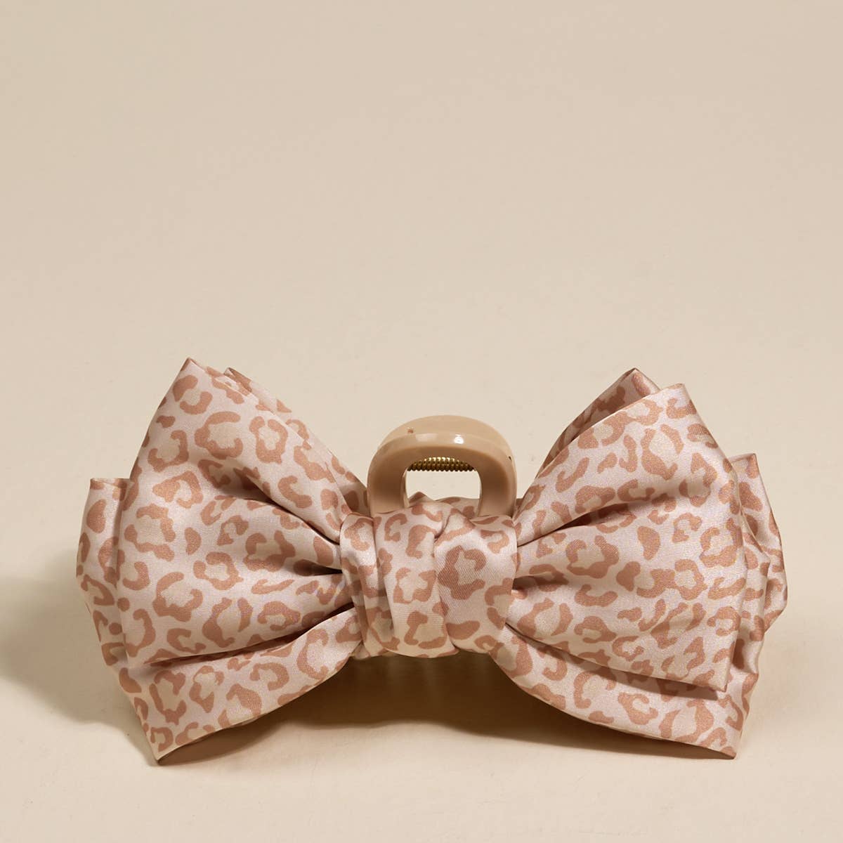 Satin Bow Claw Clip–Cheetah