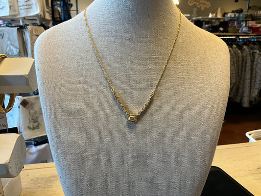 PETITE GOLD BOX CHAIN WITH CRYSTAL EMBELLISHED