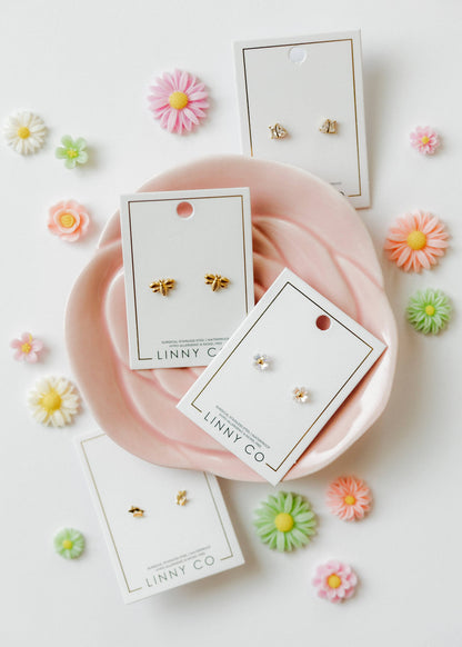 Screwback Stud Earrings - Lark Butterfly