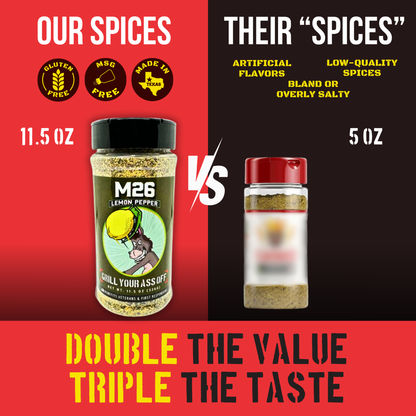M26 Lemon Pepper Seasoning – Bold Citrus & Pepper Blend