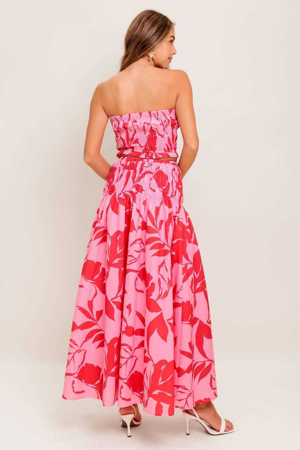 Printed Woven Top and Skirt Set