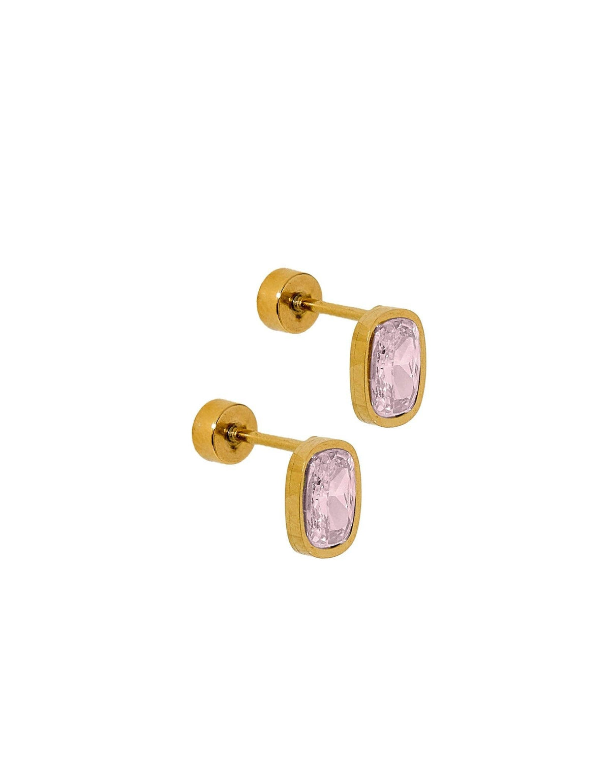 Screwback Stud Earrings - Kay Pink