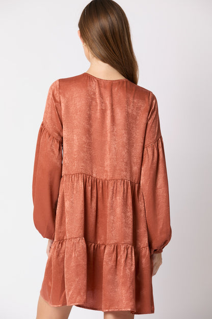 Long Sleeve Mini Dress With Side Pockets