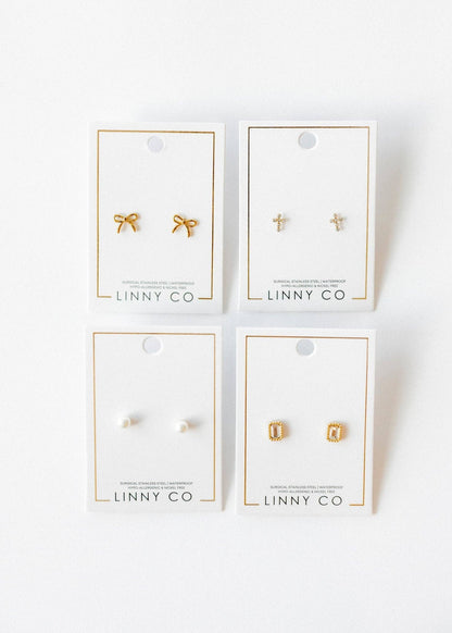 Screwback Stud Earrings - Payton Pearl White 5mm