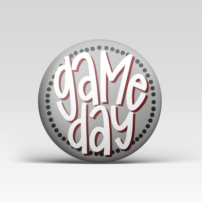 Maroon Game Day Polka Dots Tailgate Buttons | Game Day Pins