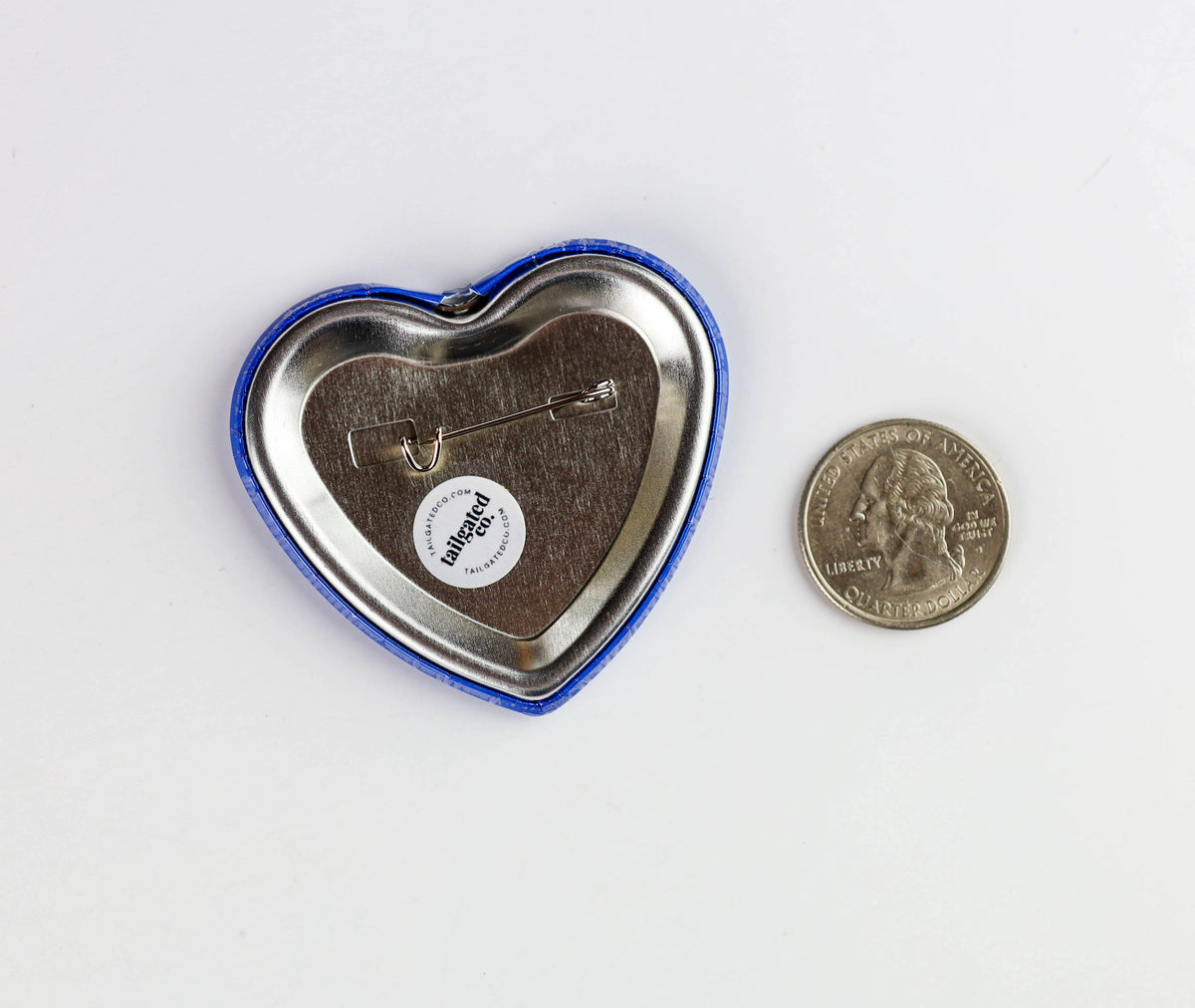 Ole Miss Rebs Heart Shaped Game Day Button Pin