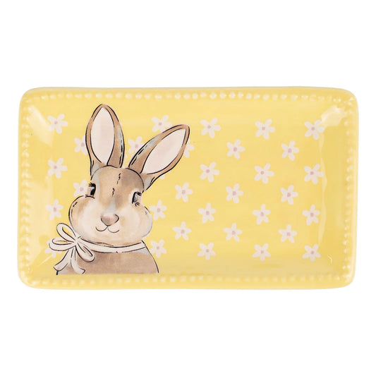 Sweet Bunny Flowers Trinket Tray