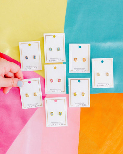 Screwback Stud Earrings - Whitney Violet Bloom