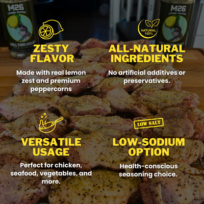 M26 Lemon Pepper Seasoning – Bold Citrus & Pepper Blend