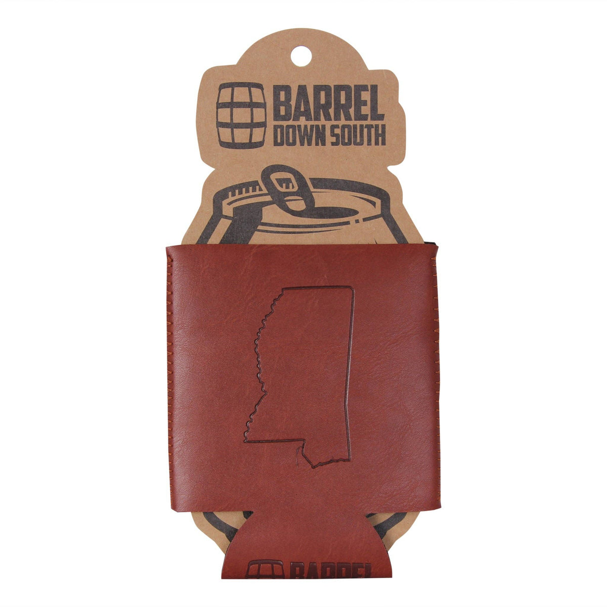 Mississippi Faux Leather Can Cooler
