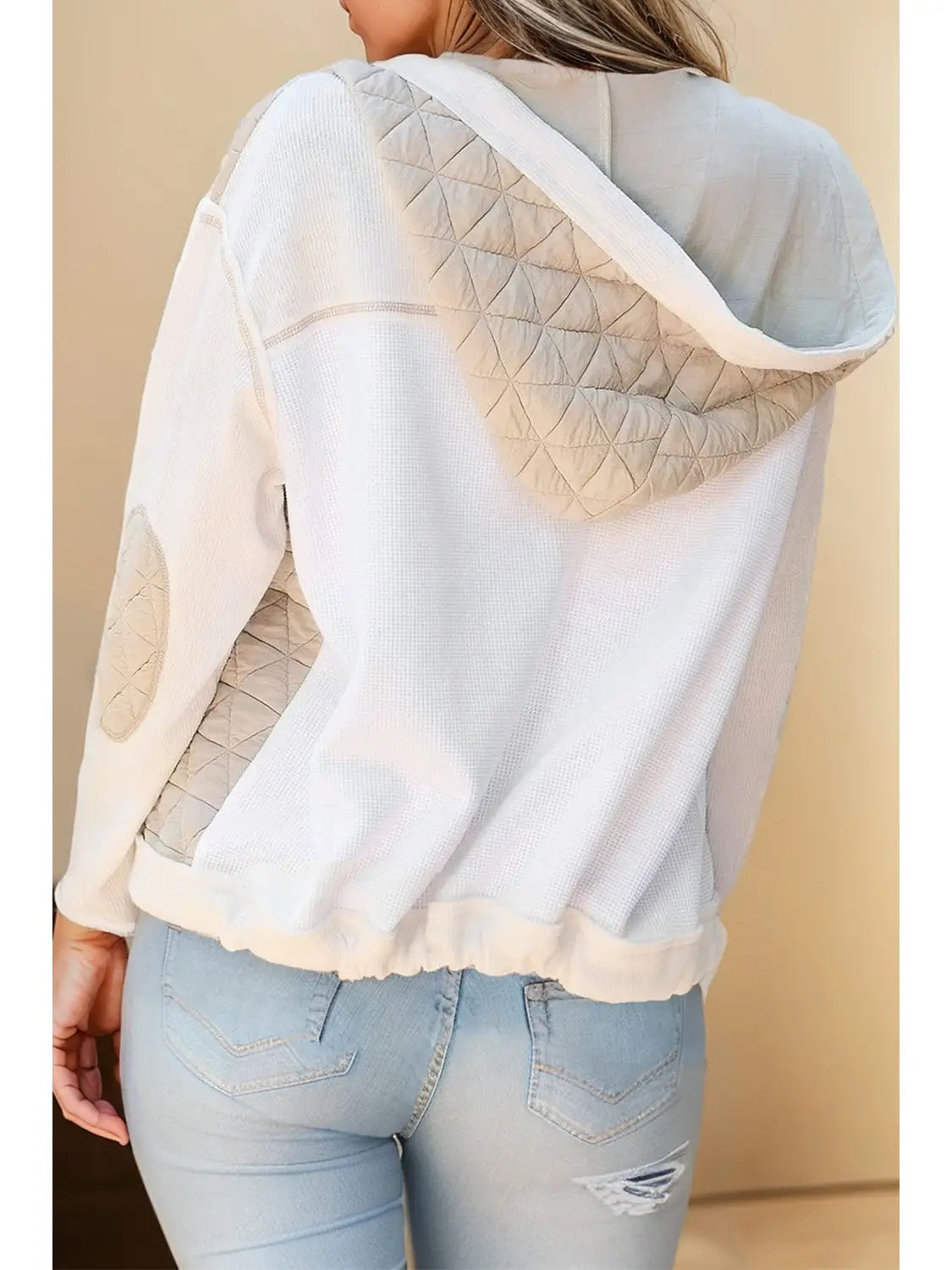 Quilted Patchwork Hooded Jacket