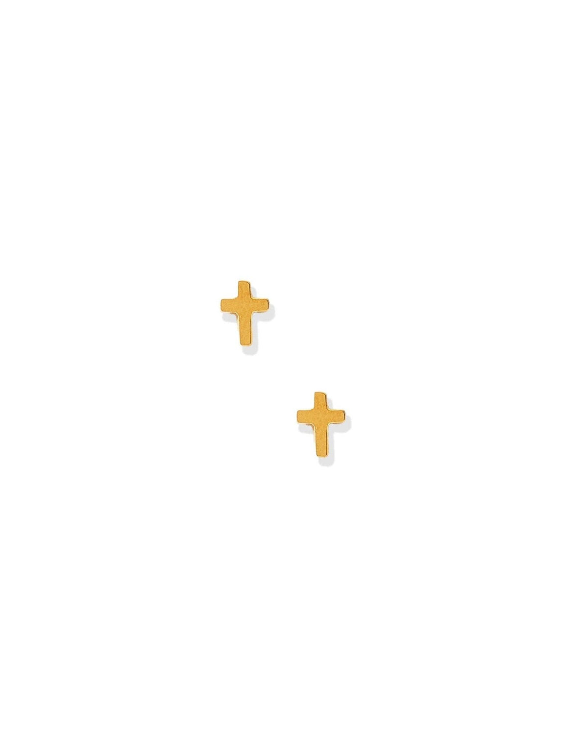 Screwback Stud Earrings - Micro Cross Gold