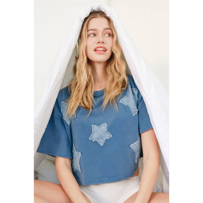 Raw Edge Star Patch Top