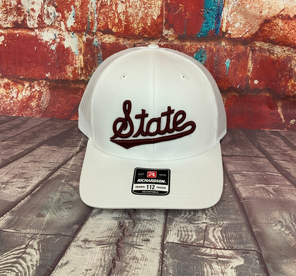 MSU State Script Puff- White