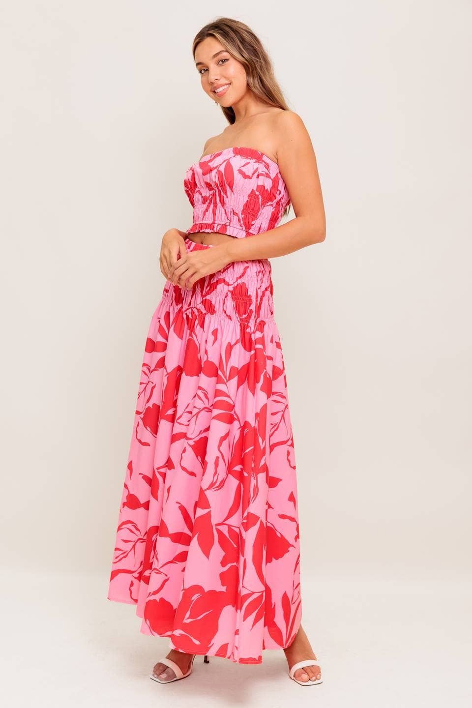 Printed Woven Top and Skirt Set