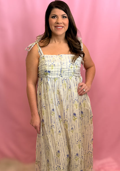 FLORAL SLEEVELESS MAXI DRESS