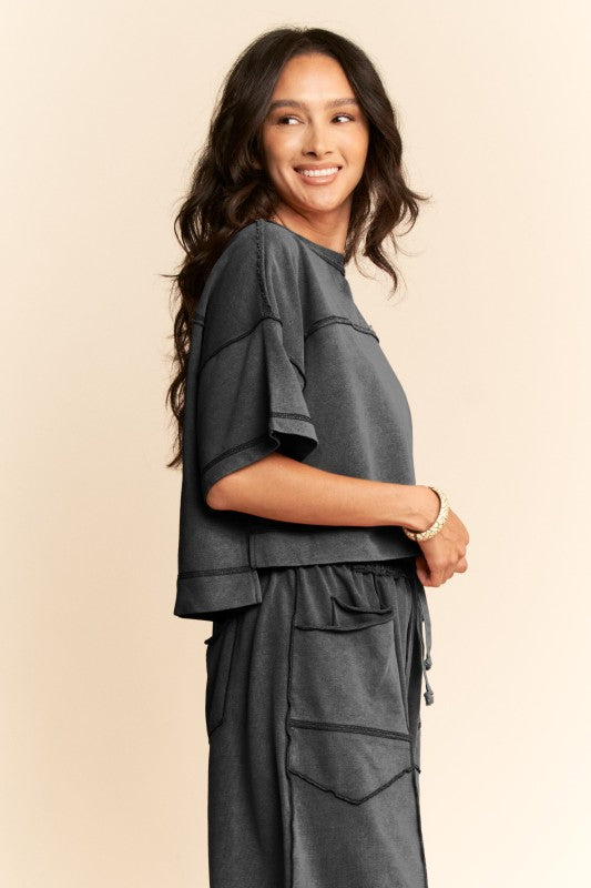 Mineral Washed Exposed Barrel Pants Set