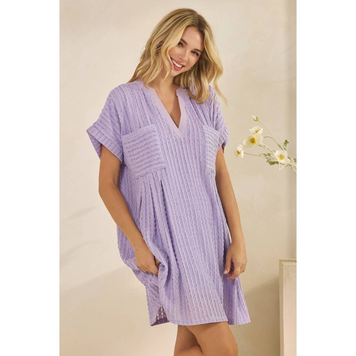 Texture Knit Mini Dress