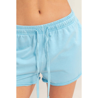 Short Sleeve Crew Neck Top And Shorts Set: BLUE