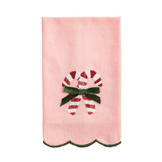 Candy Cane Sequin Towel
