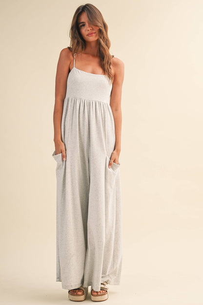 STRAPPY EMPIRE-WAIST WIDE-LEG JUMPSUIT