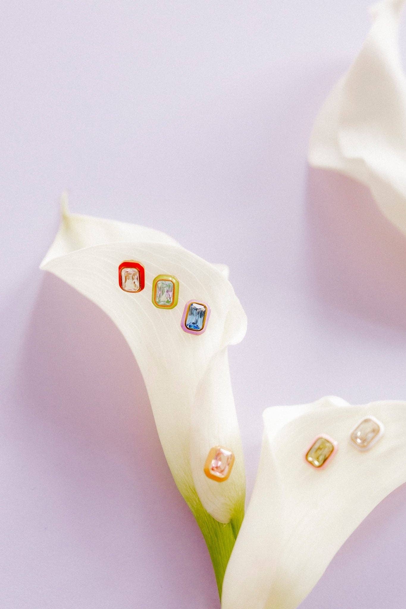 Screwback Stud Earrings - Whitney Violet Bloom