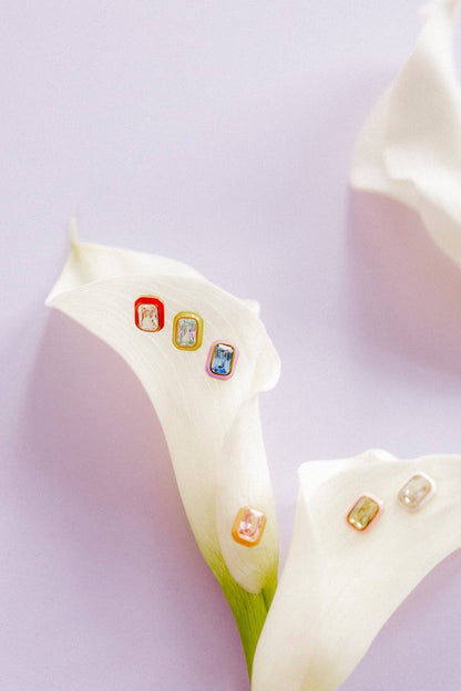 Screwback Stud Earrings - Whitney Violet Bloom