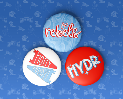 Ole Miss Game Day Buttons | Gameday Pins | College Football