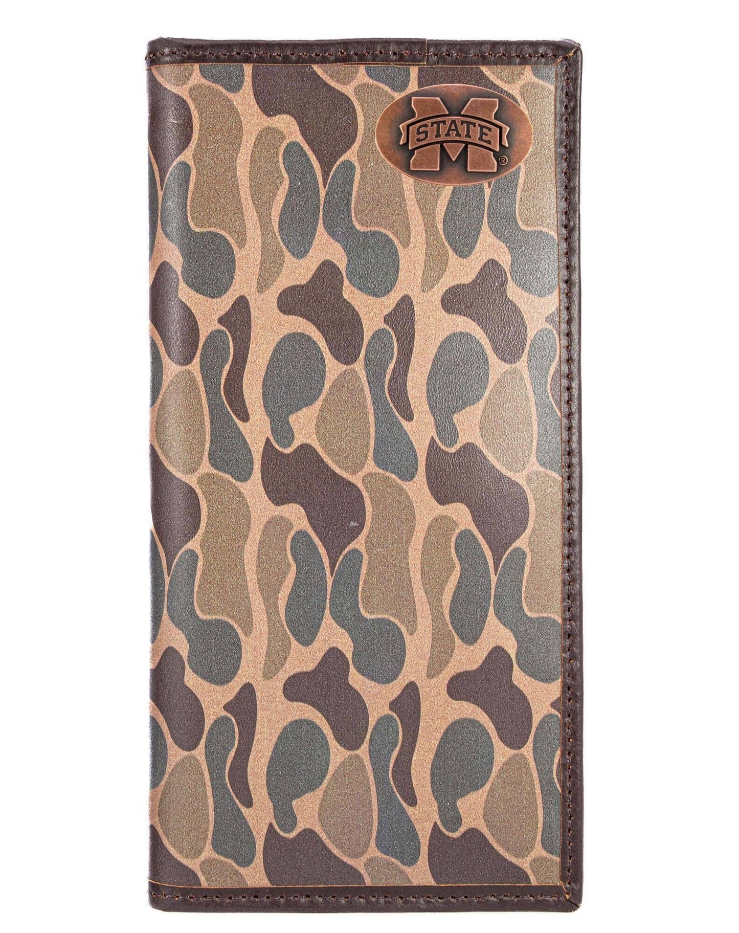 MSU Bulldogs Men's Secretary Old School Camo Leather Wallet.