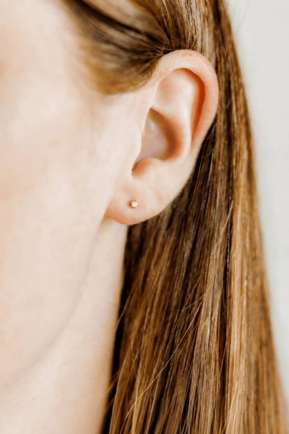 Screwback Stud Earrings - Micro Teagan CZ Gold