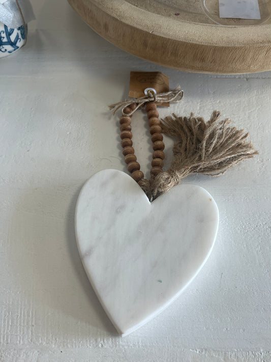 Heart Wood Marble Ornament